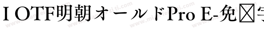 I OTF明朝オールドPro E字体转换